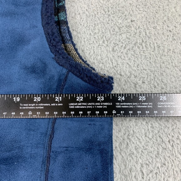 Red River Vest Womens 2X Blue Faux Suede Aztec Southwest Lined Heavyweight Zip - Picture 10 of 13